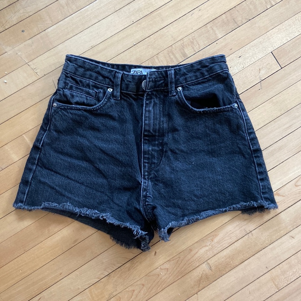 Black jean shorts